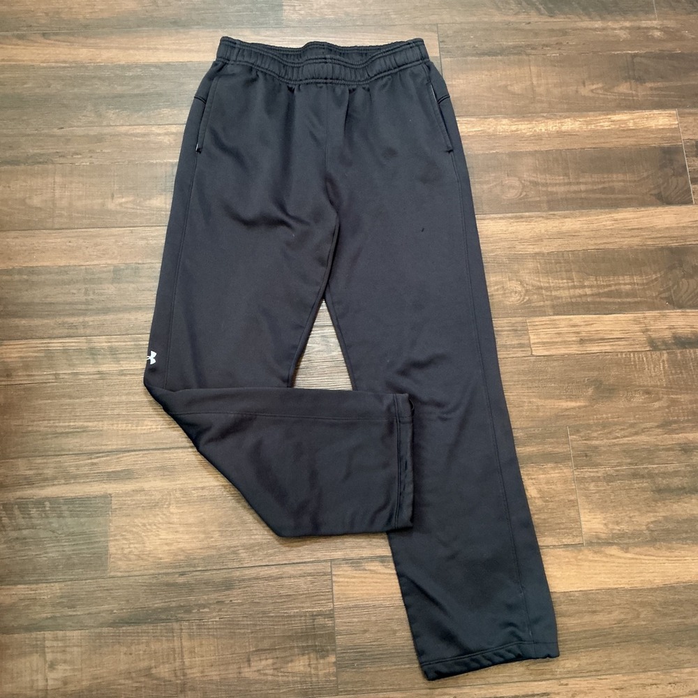 Under Armour ColdGear Fleece Sweatpants Black Loose Fit Pockets Medium Mens Gym